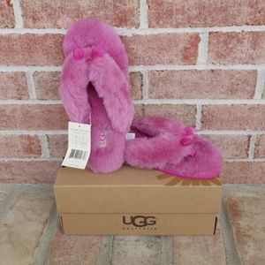 UGG Pink Fluff Flip Flops